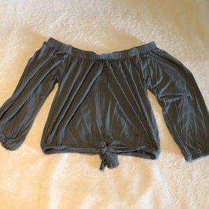 Olive off the shoulder top